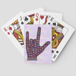 Liebe Hand Spielkarten signieren