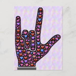 Liebe Hand-Zeichen-Postkarte Postkarte