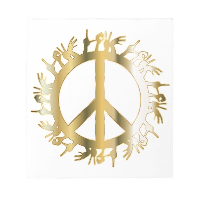 LIEBE HANDS PEACE SIGN NOTIZBLOCK (Vorderseite)