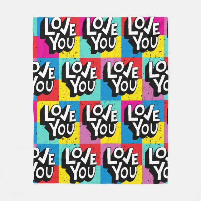 Liebe. Handschriftenmuster für Valentine d Fleecedecke (Vorderseite)