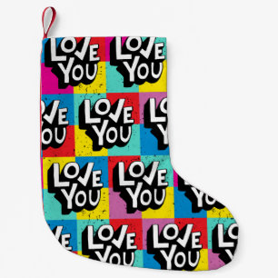 Liebe. Handschriftenmuster für Valentine d Kleiner Weihnachtsstrumpf