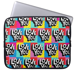 Liebe. Handschriftenmuster für Valentine d Laptopschutzhülle