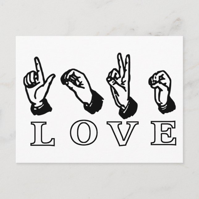 Liebe Handzeichen Benutzerdefinierte Postkarte (Vorderseite)