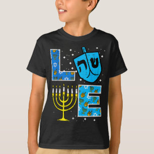 Liebe Hanukkah Dreidel Menora jüdische Chanukka Mä T-Shirt