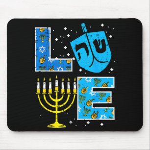 Liebe Hanukkah Dreidel Menorah Jüdische Chanukah M Mousepad