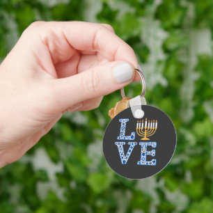 Liebe Hanukkah Jüdischer Urlaub Menorah Schlüsselanhänger