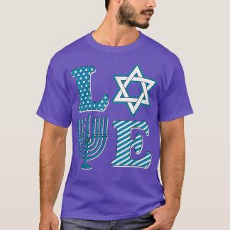 Liebe Hanukkah Menorah Pajama Chanukah Familienmat T-Shirt