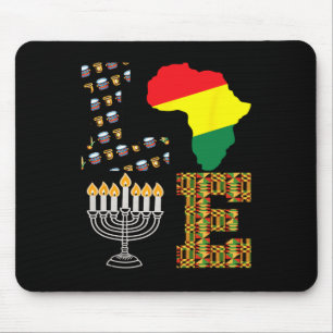 Liebe Happy Kwanzaa Afrika Karte Kinara Candles Af Mousepad