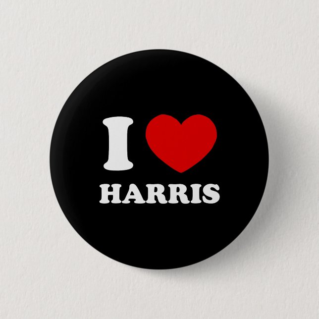 Liebe Harris I Heart Harris Funny Vorname Harris Button (Vorderseite)