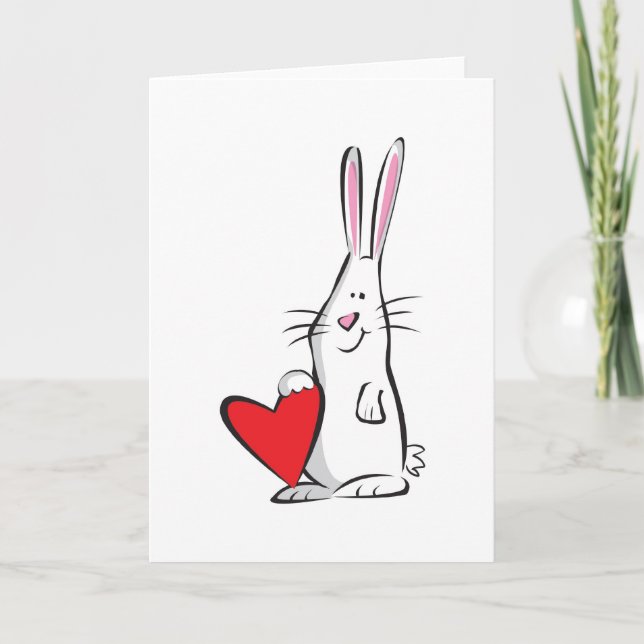 Liebe-HäschenValentine Feiertagskarte (Vorderseite)