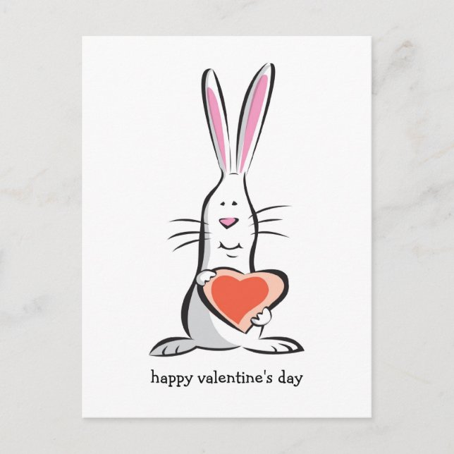 Liebe-HäschenValentine Feiertagspostkarte (Vorderseite)