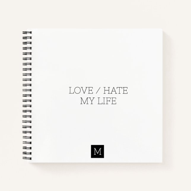 Liebe/Hass mein Leben Notizbuch (Vorderseite)
