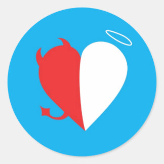 Liebe / Hass Runder Aufkleber