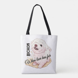 Liebe hat Fell Bichon Tasche