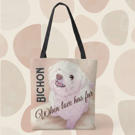 Liebe hat Fell Bichon Tote Tasche