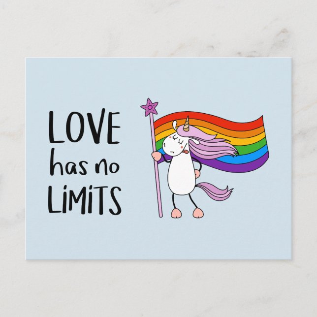 Liebe hat keine Grenzen Einhorn Postkarte (Vorderseite)