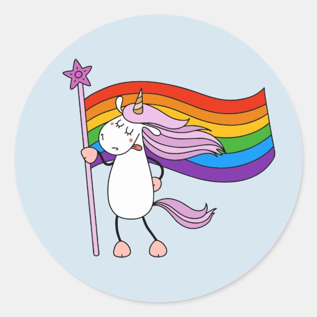 Liebe hat keine Grenzen Einhorn Runder Aufkleber (Vorderseite)