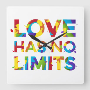 Liebe hat keine Grenzen Quadratische Wanduhr