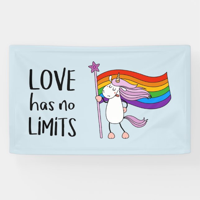 Liebe hat keine Grenzwerte für Unicorn Banner (Horizontal)