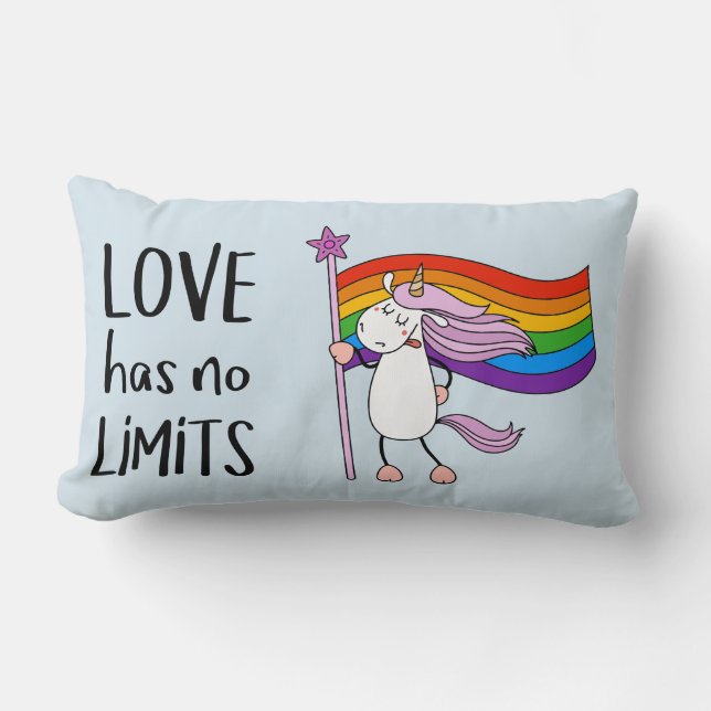 Liebe hat keine Grenzwerte für Unicorn Lendenkissen (Vorderseite)