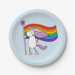 Liebe hat keine Grenzwerte für Unicorn Pappteller