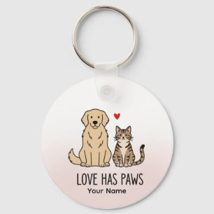Liebe hat Pfoten   Süße minimalistische Hund- und  Schlüsselanhänger
