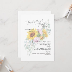 Liebe hat Sonnenblumen Peony Brautparty Inv Einladung