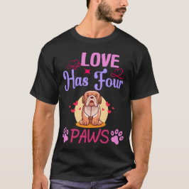 Liebe hat vier Paws Valentinstag Bulldogie T-Shirt