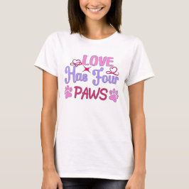 Liebe hat vier Paws Valentinstag Paar T-Shirt