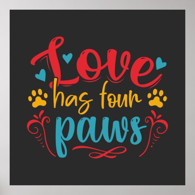 Liebe hat vier Pfeifen Hundfläche Poster (Vorne)