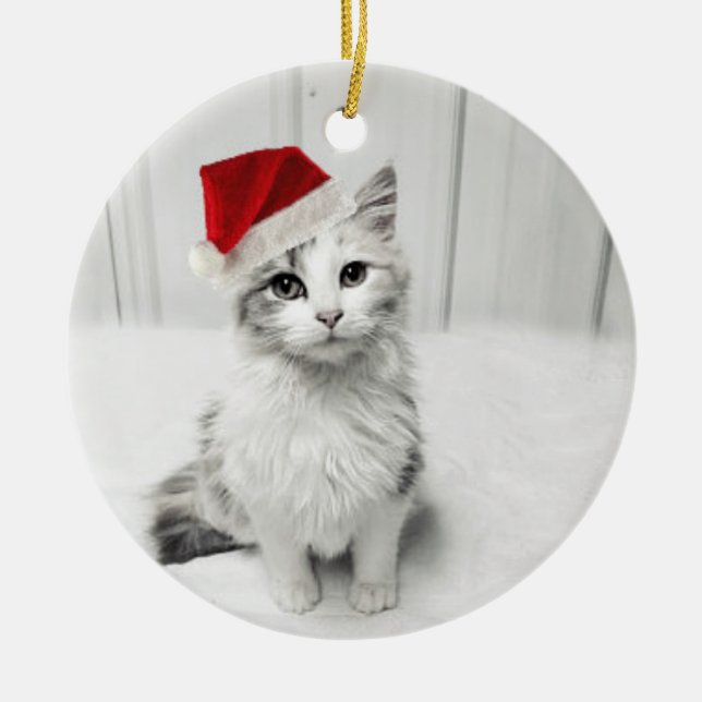 Liebe, Haustiername Foto Frohe Weihnachtszeit Weih Keramik Ornament (Vorne)
