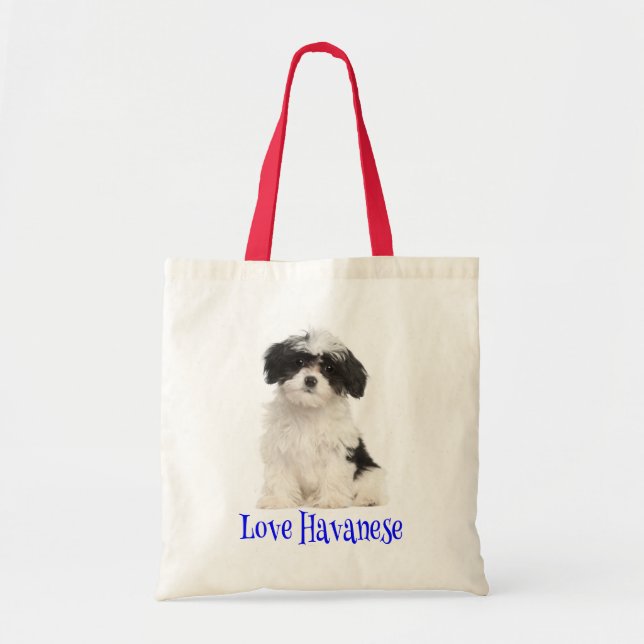 Liebe Havanese Welpe Hund Tote Tasche (Vorne)