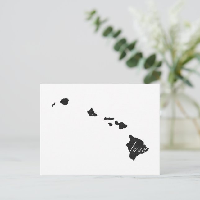 Liebe Hawaii Karte Gestaltete antike schwarze Tafe (Stehend Vorderseite)