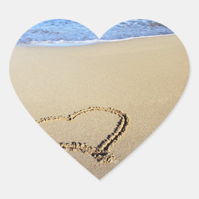 Liebe Heart Beach Herz-Aufkleber (Vorderseite)