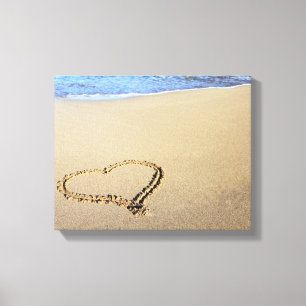 Liebe Heart Beach Leinwanddruck