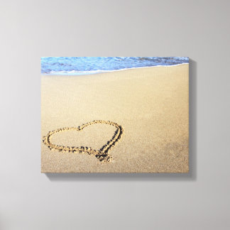 Liebe Heart Beach Leinwanddruck