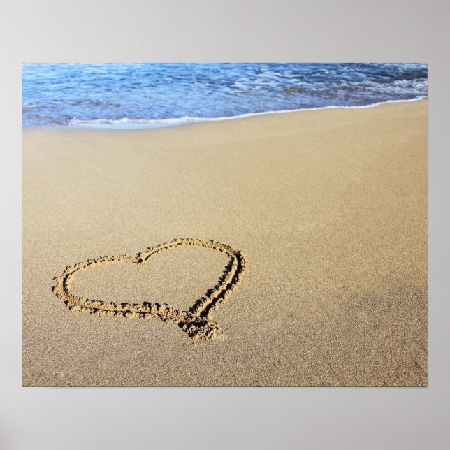 Liebe Heart Beach Poster (Vorne)