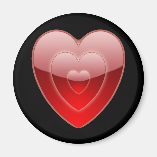 Liebe Heart Black Magnet (Vorne)
