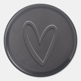 Liebe Heart Black Wax Siegel Sticker