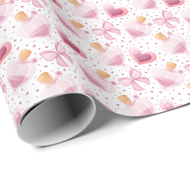 Liebe Heart Bow Geschenkpapier (Rolleneckpunkt)