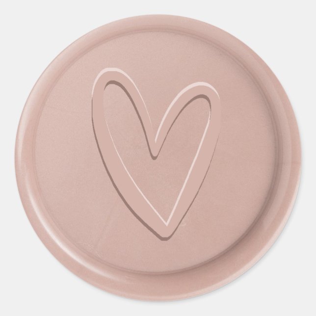 Liebe Heart Café Mocca Wax Siegel Sticker (Vorderseite)