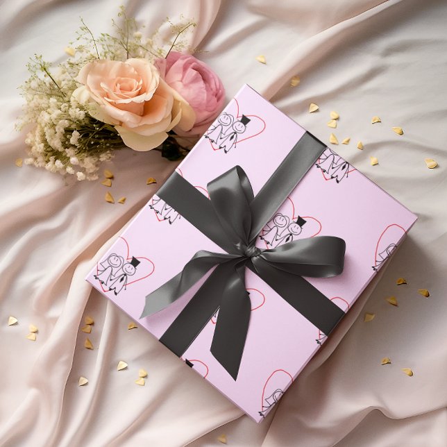 Liebe Heart Couple Wedding Geschenkpapier (Von Creator hochgeladen)