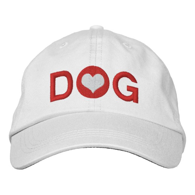 Liebe Heart Dog Bestickte Baseballkappe (Vorderseite)