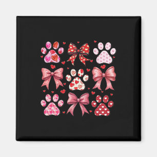 Liebe Heart Dog Paw Print Coquette Ästhetische Bow Magnet