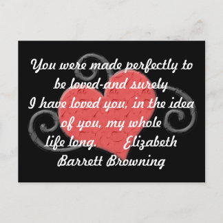 Liebe Heart Elizabeth Brownquote Postkarte