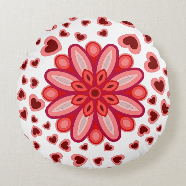 LIEBE HEART GIFT RUNDES KISSEN (Vorderseite)