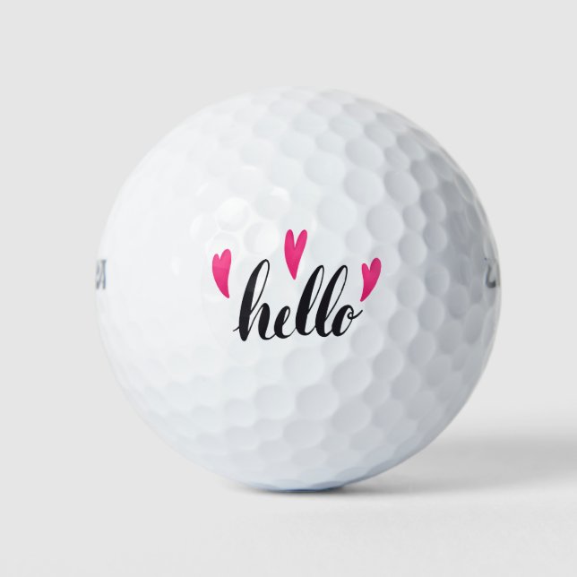 Liebe Heart Hello Golfball (Vorderseite)