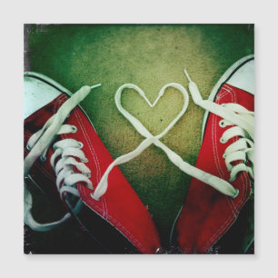 Liebe Heart Laces y2k - Red Sneaker Grunge Magnetkarte