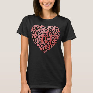 Liebe Heart Leopard Cheetah Animal Print T-Shirt