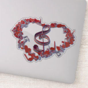 Liebe Heart Music Symbol Sticker: Ihr Soundtrack, Aufkleber